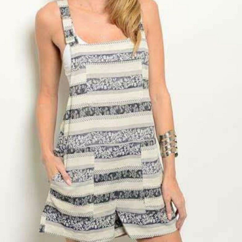 Stripe Over haul Romper